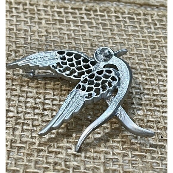 Vintage Sarah Coventry Openwork Silver Tone Dove Bird Pin Brooch - Picture 3 of 8